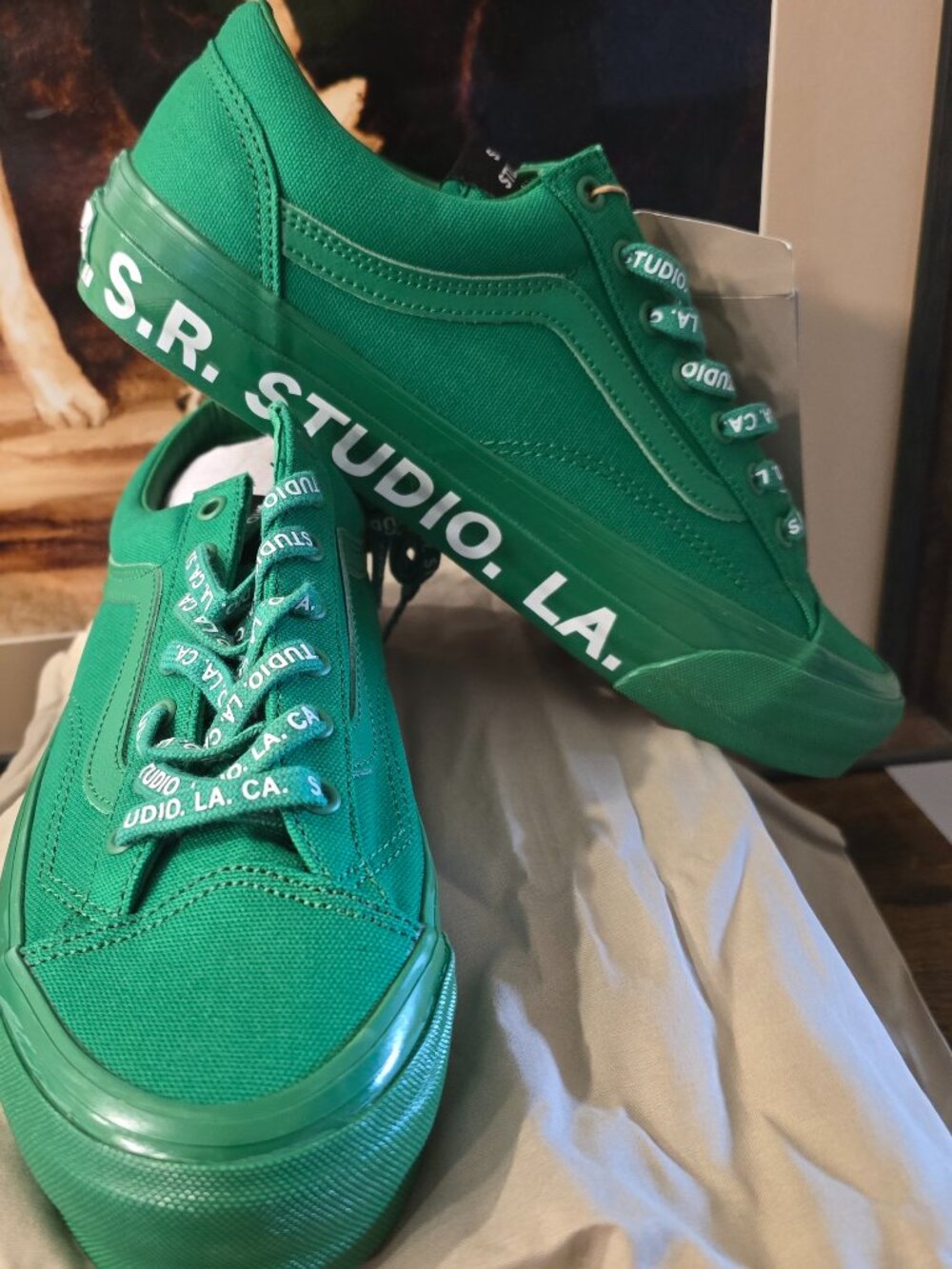 OTW Vans S.R. Studio LA CA Old Skool Reissue 36 Vibram Sole Green Mens Sz 10 NEW